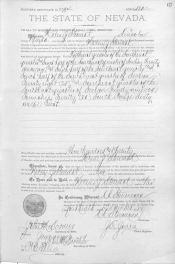 Historical Lincoln County land patent dated 1888, showing proof of ownership and purchase of la ...
