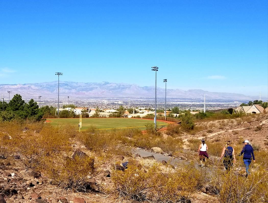 Greater numbers of walkers and runners use the trail system near Anthem Hills Park. Fewer are f ...