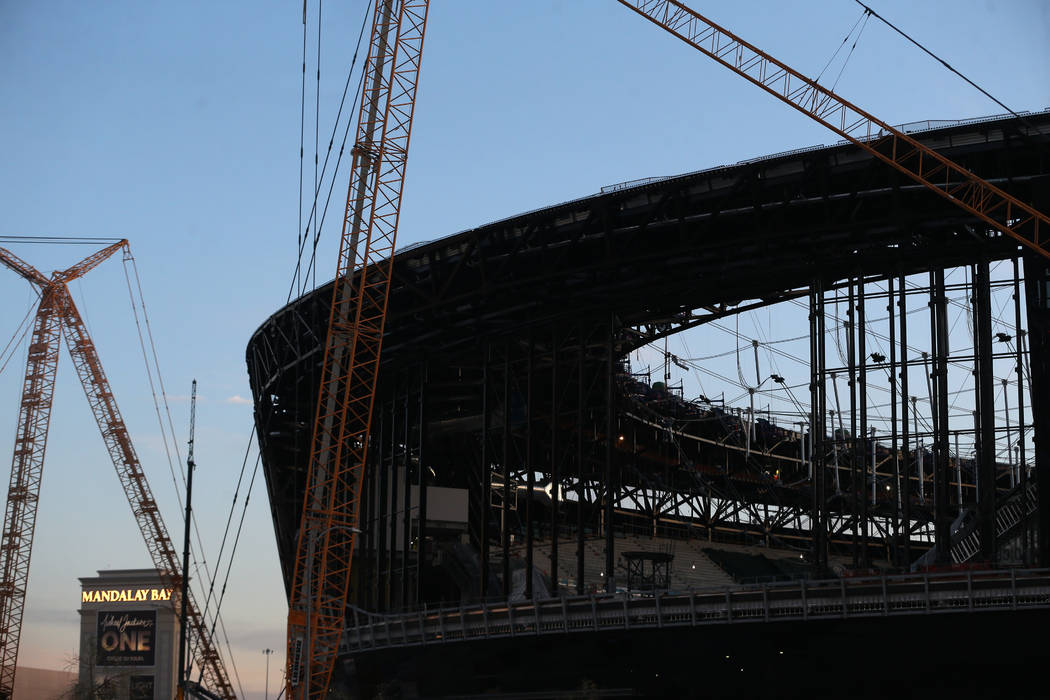 The Raiders Allegiant Stadium in Las Vegas, Wednesday, Dec. 11, 2019. (Erik Verduzco / Las Vega ...