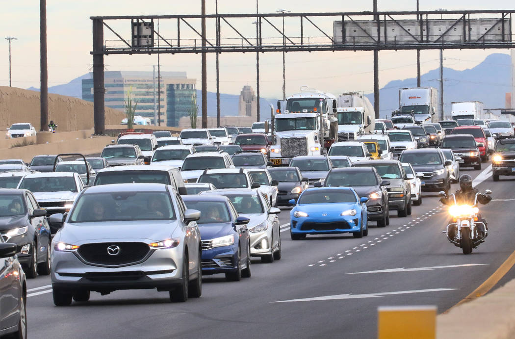 Heavy traffic is seen as the Nevada Highway Patrol is investigating a fatal crash where a wrong ...