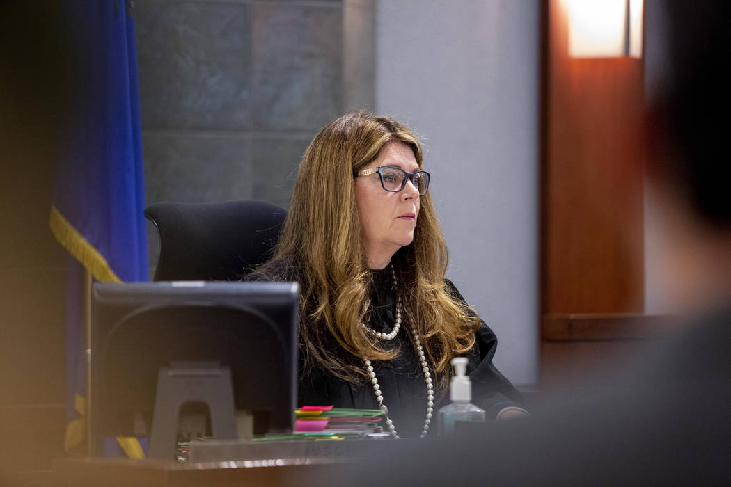 Justice of the Peace Cynthia Cruz listens to defense attorney Greg Mueller on behalf of Nathani ...