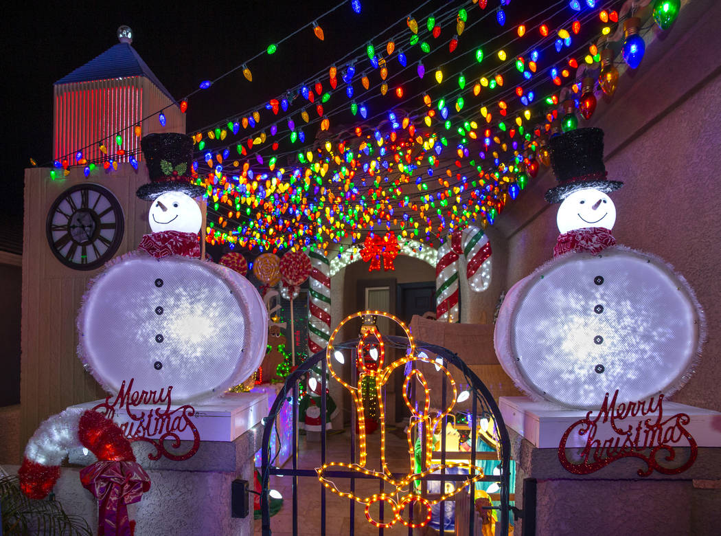 Holiday lights in the yard of Maria and Juan Torres, which will be featured on ABC's Great Chri ...