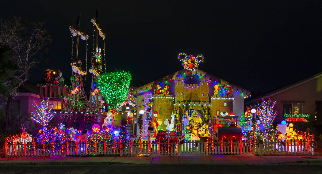 Thousands of holiday lights in the yard of Maria and Juan Torres, which will be featured on ABC ...