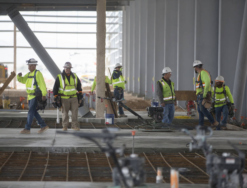 Construction continues on the future Raiders headquarters and practice facility on Tuesday, Dec ...