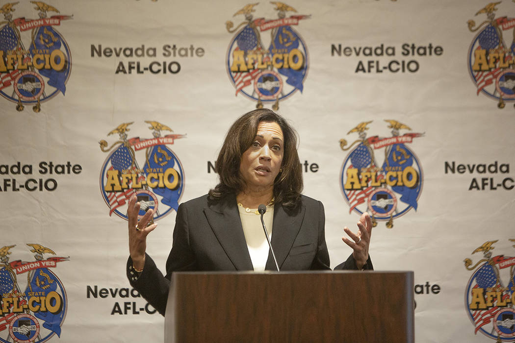 Sen. Kamala Harris, D-Calif. (Michael Blackshire/Las Vegas Review-Journal)