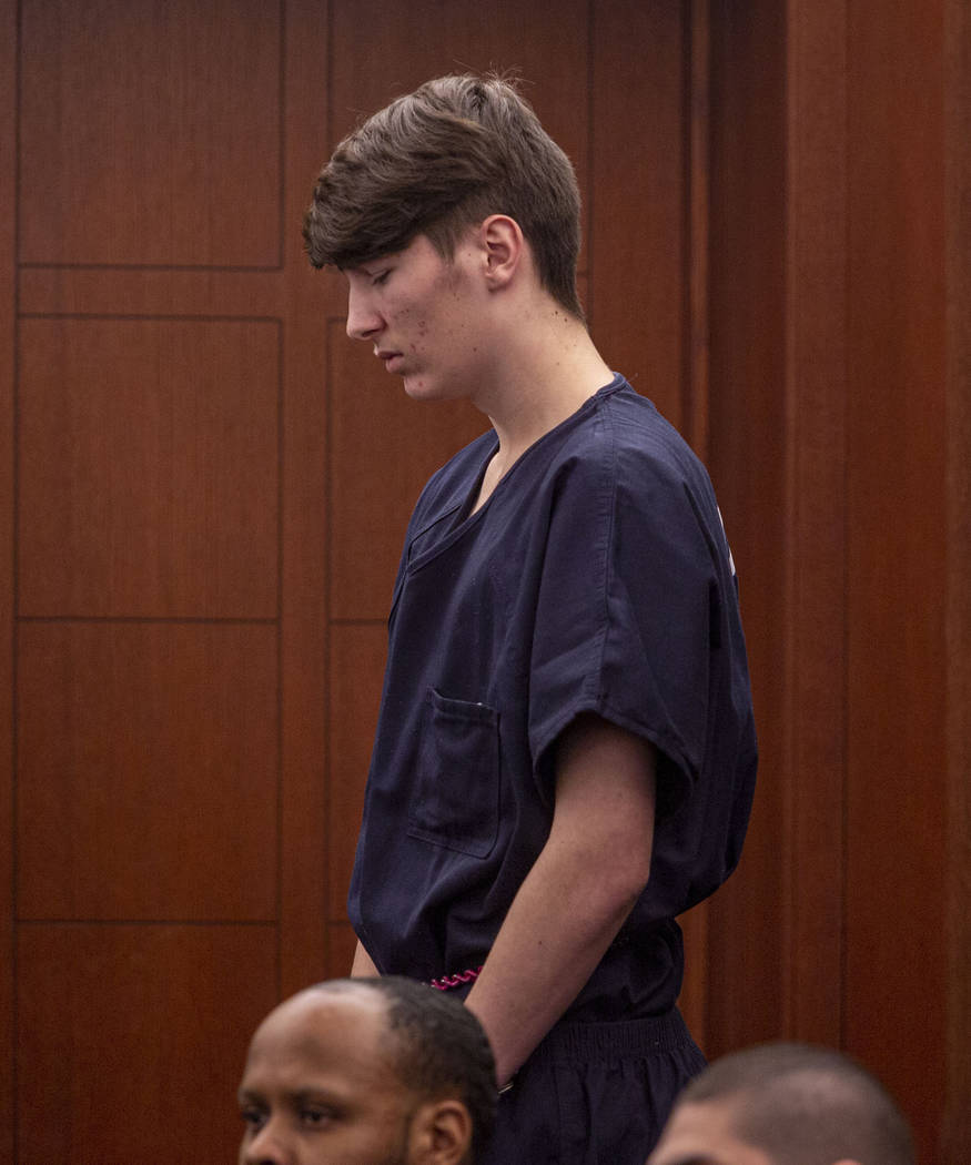 Noah Hadley is seen during his sentencing at the Regional Justice Center in Las Vegas on Wednes ...