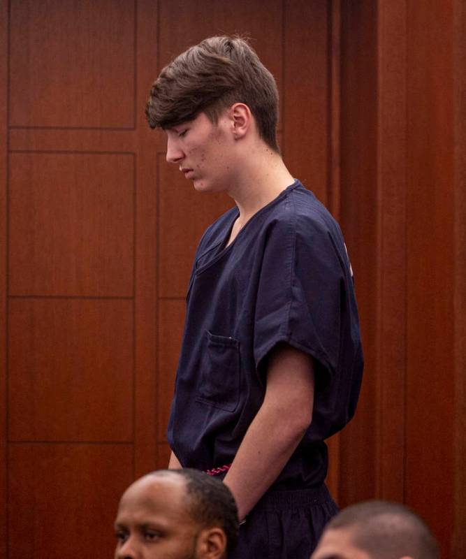 Noah Hadley is seen during his sentencing at the Regional Justice Center in Las Vegas on Wednes ...