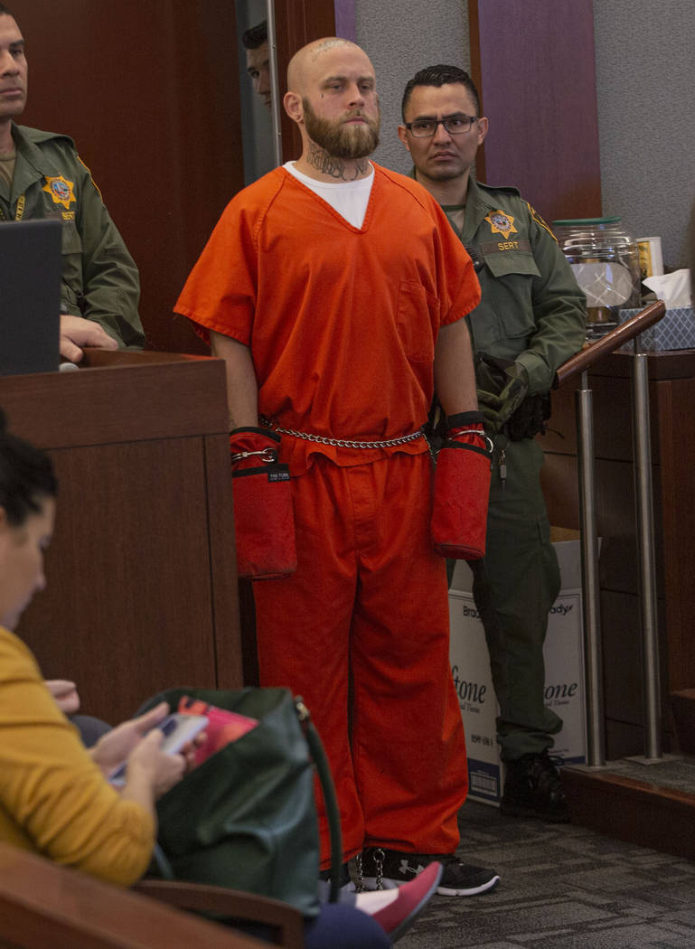 Bayzle Morgan is seen at a hearing at the Regional Justice Center in Las Vegas on Thursday, Dec ...