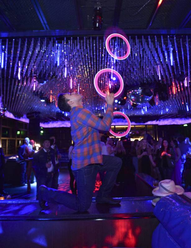 Rolando Bells performs during the WNFR Party With Abandon at the Ling Ling Club in Hakkasan Las ...