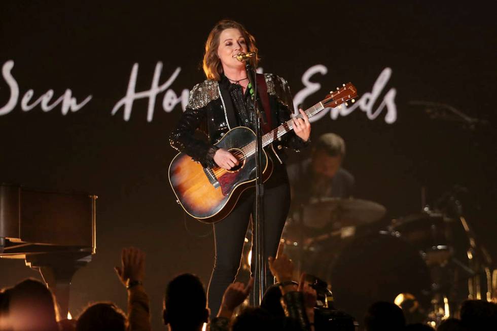 Brandi Carlile performs "The Joke" at the 61st annual Grammy Awards on Sunday, Feb. 1 ...