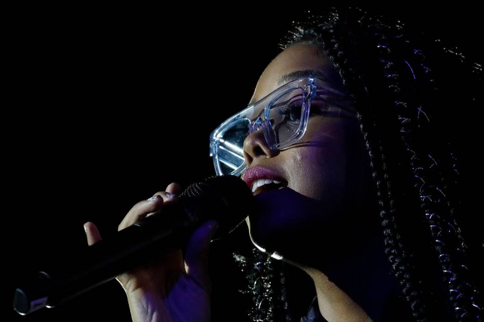 U.S. singer H.E.R. performs at the Rock in Rio music festival in Rio de Janeiro, Brazil, Saturd ...