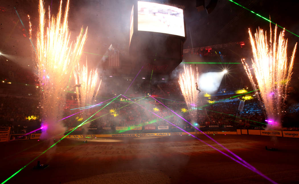 Opening ceremony of the 10-day Wrangler National Finals Rodeo at the Thomas & Mack Center i ...