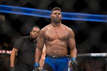 Alistair Overeem at the end of his fight against Fabricio Werdum (not pictured) in the UFC 213 ...