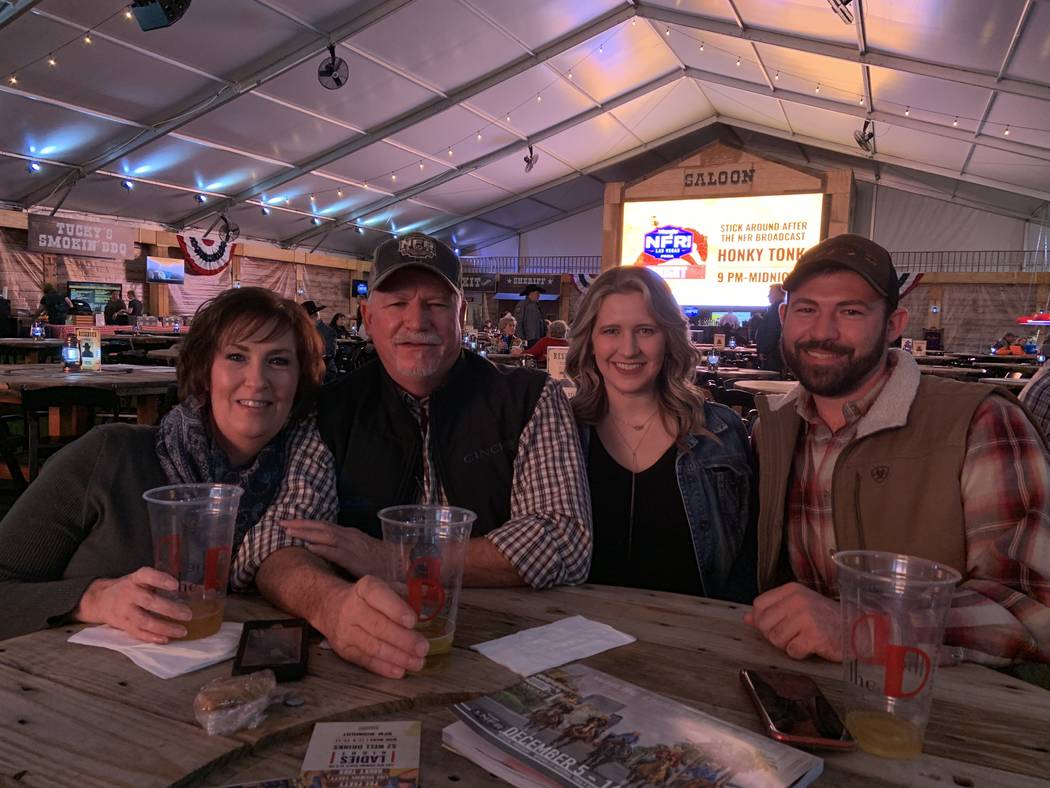 From left, Julie Moore, Bill Moore, Katie O'Leary and Kyle Moore settle in for an evening of Wr ...