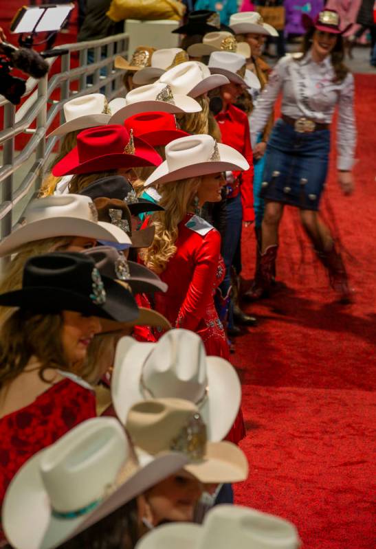 Contestants line up readying for the Miss Rodeo America Justin Boot Parade during Cowboy Christ ...