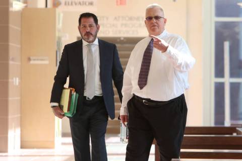 Jered Pace, right, a NLV bailiff accused of soliciting a teenage boy for prostitution, and his ...