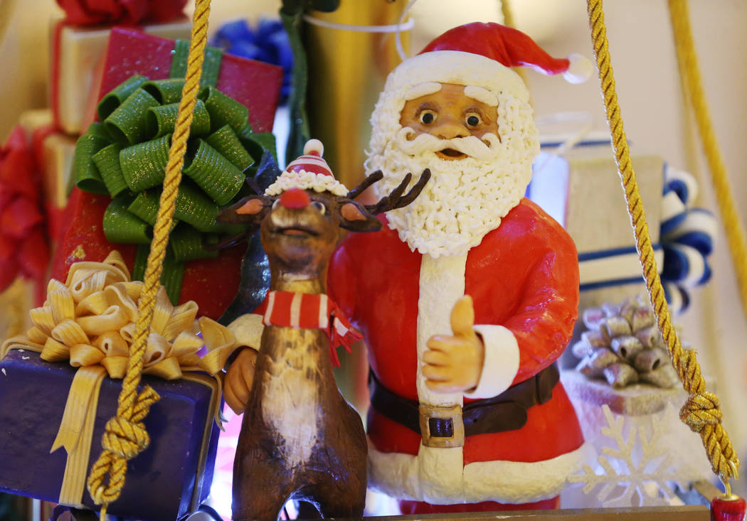 Holiday decor at the Wynn casino-hotel in Las Vegas, Friday, Dec. 6, 2019. (Erik Verduzco/Las V ...