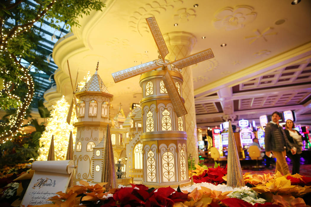 Holiday decor at the Wynn casino-hotel in Las Vegas, Friday, Dec. 6, 2019. (Erik Verduzco/Las V ...