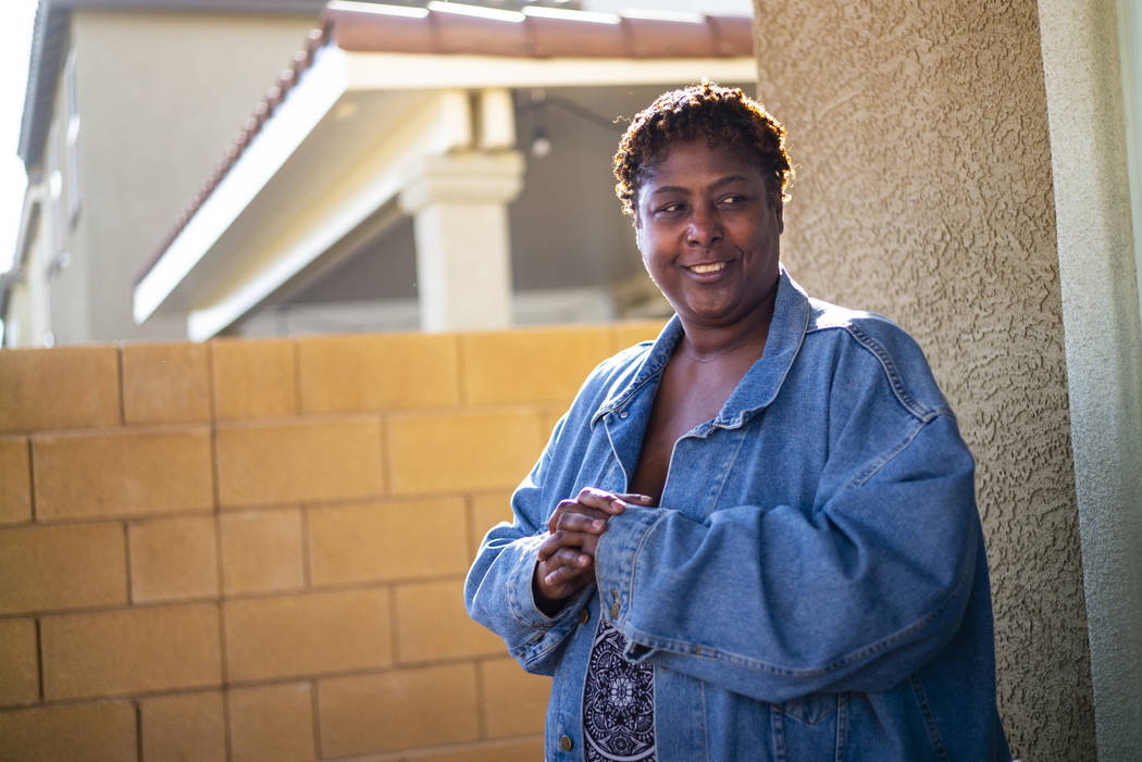 Lucille McKnight stands outside her home in Las Vegas on Wednesday, Dec. 11, 2019. McKnight was ...