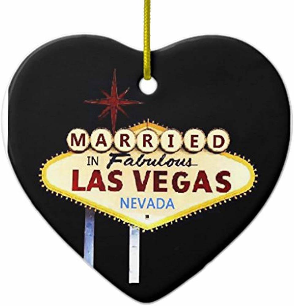 Married in Las Vegas keepsake ornament heart (amazon.com)