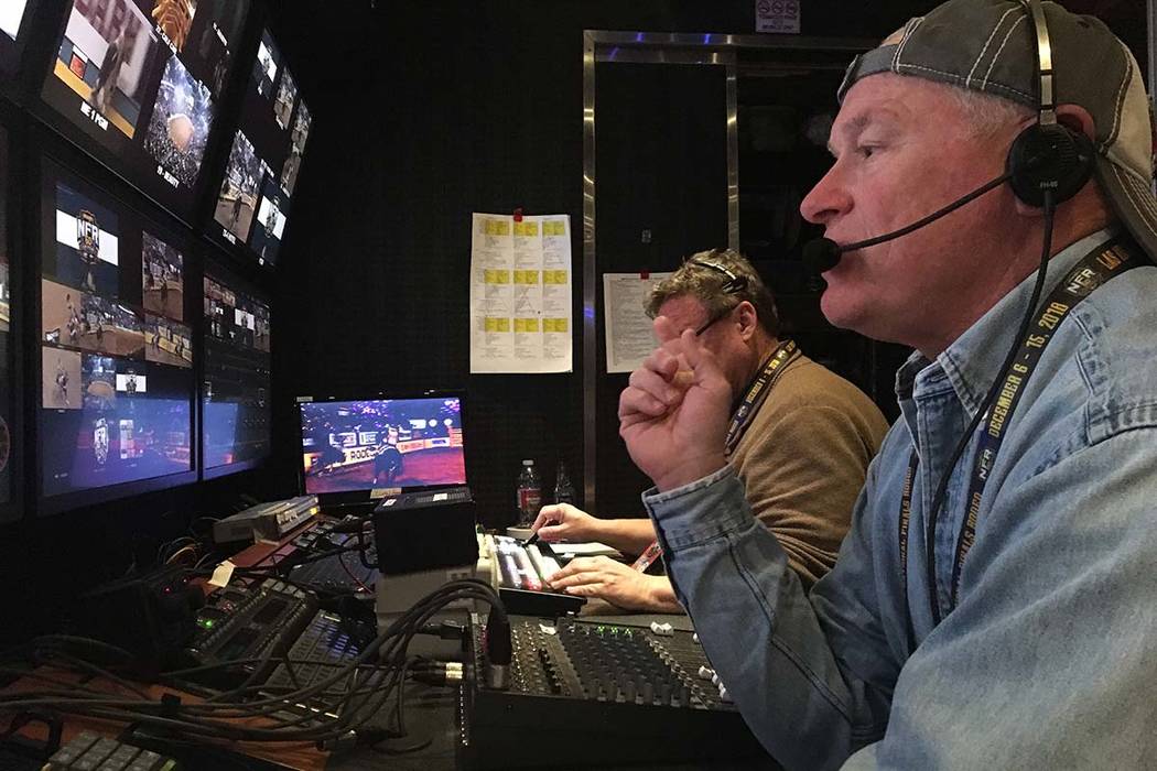 Rick Davidson, who directs the Wrangler NFR's live satellite feed from a production trailer out ...