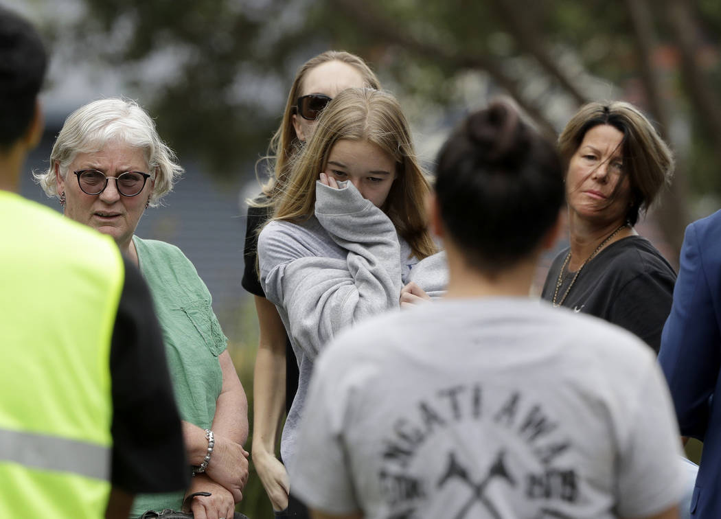 Family of volcano victim Hayden Marshall-Inman, walks from a meeting with Police Minister Stuar ...