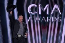 Garth Brooks accepts the award for entertainer of the year at the 53rd annual CMA Awards at Bri ...