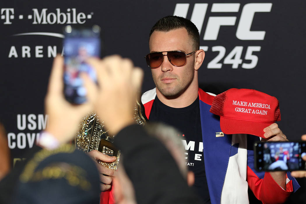 UFC welterweight Colby Covington poses for a photo during a UFC 245 media event at the Red Rock ...