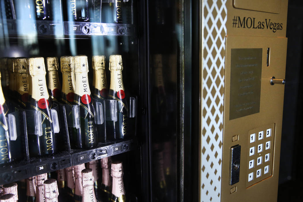 Moët & Chandon champagne vending machine on the 23rd floor of the Waldorf Astoria on Dec. 7, 2 ...