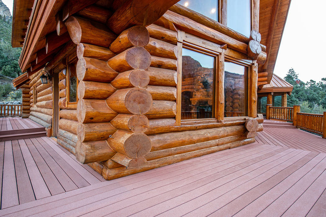 This Mount Charleston Douglas Fir log home is listed for $1.75 million. (Berkshire Hathaway Ho ...