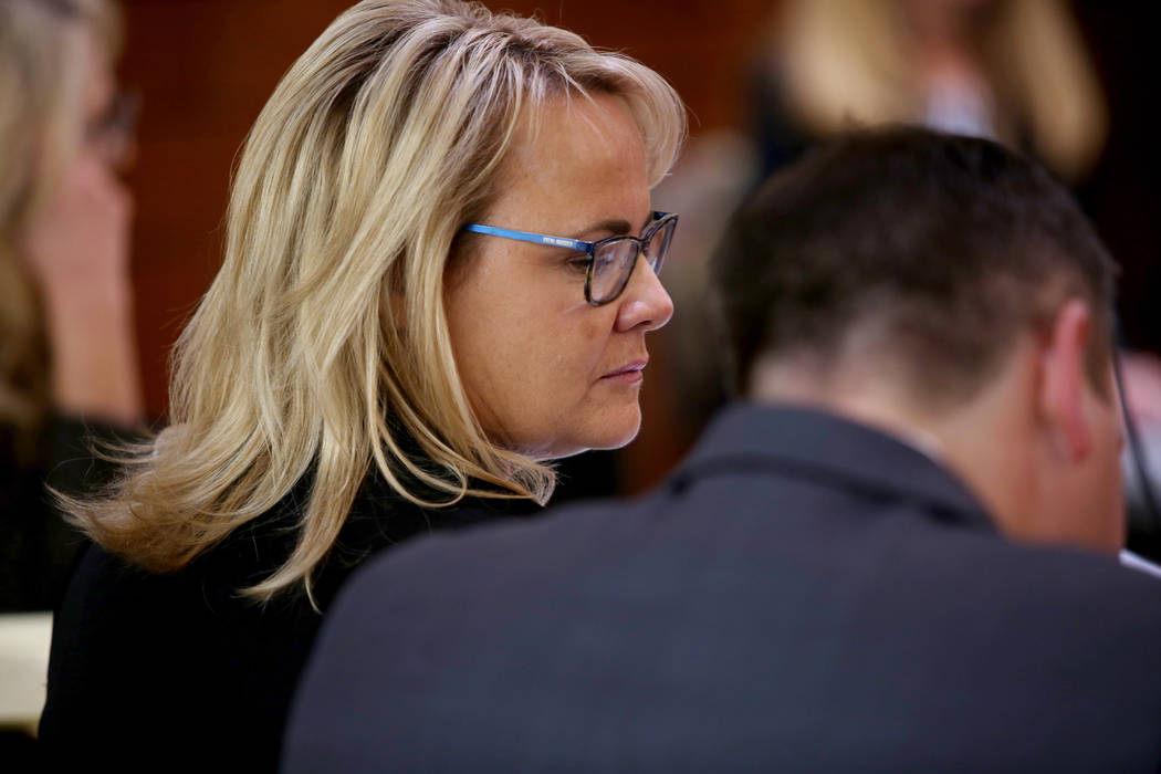 Justice of the Peace Amy Chelini listens to a witness statement while appearing before a panel ...