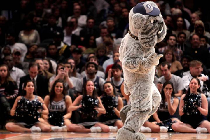 The Georgetown mascot dances during the second round of the Big East NCAA college basketball co ...