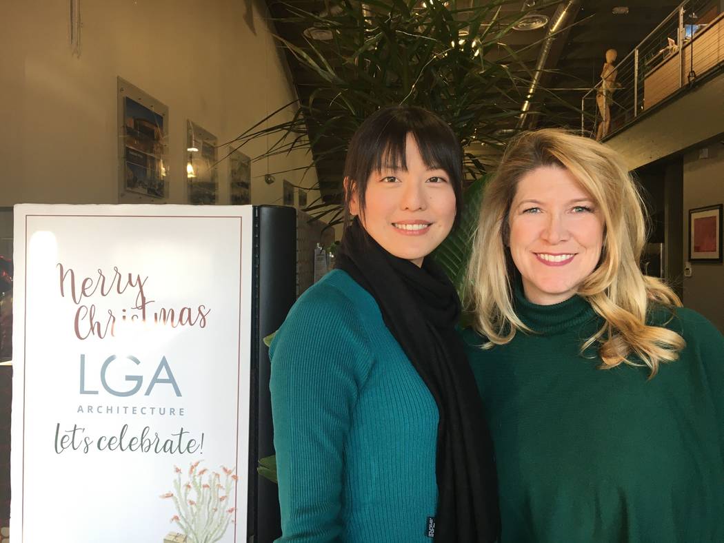 GSSNV Alexia Chen, project manager/architect for LGA Architecture, stands with Kimberly Trueba, ...