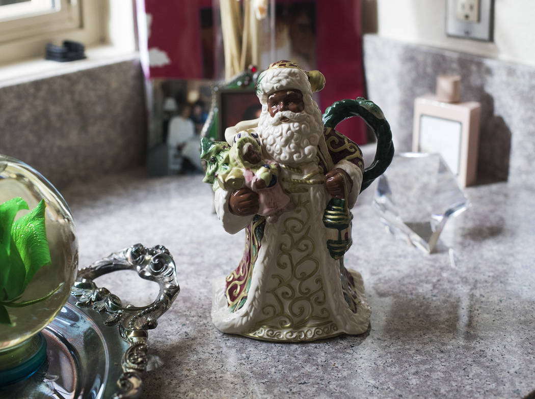 A Santa Claus figurine at the home of Roxanne Givens in Las Vegas, Wednesday, Dec. 18, 2019. Gi ...