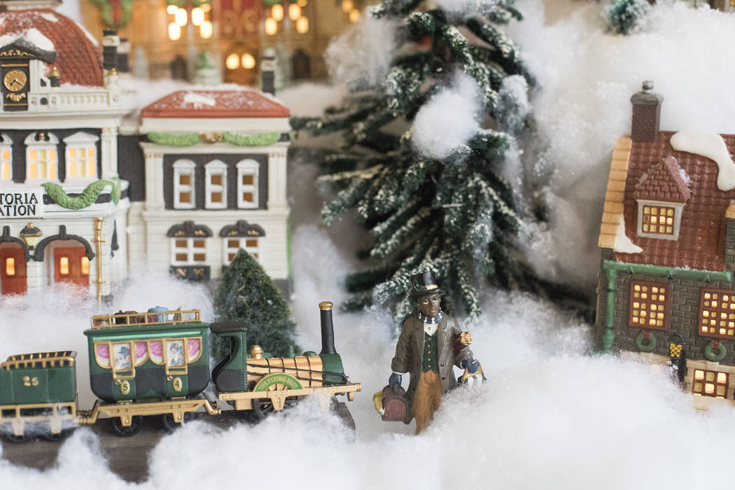 A figurine Christmas village at the home of Roxanne Givens in Las Vegas, Wednesday, Dec. 18, 20 ...