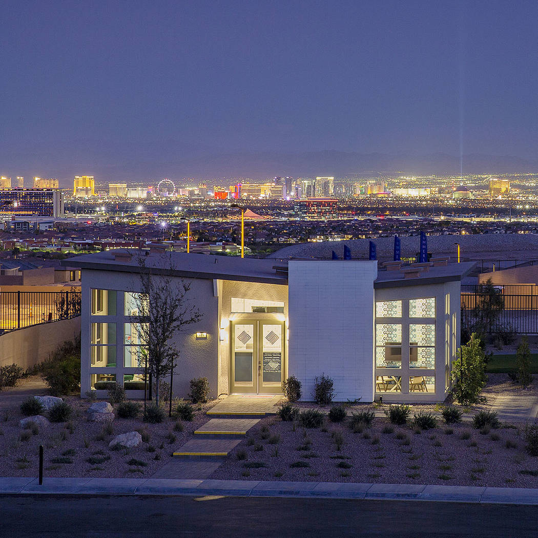 Sandalwood by Pardee Homes in the Summerlin village of Stonebridge sits on elevated topography ...