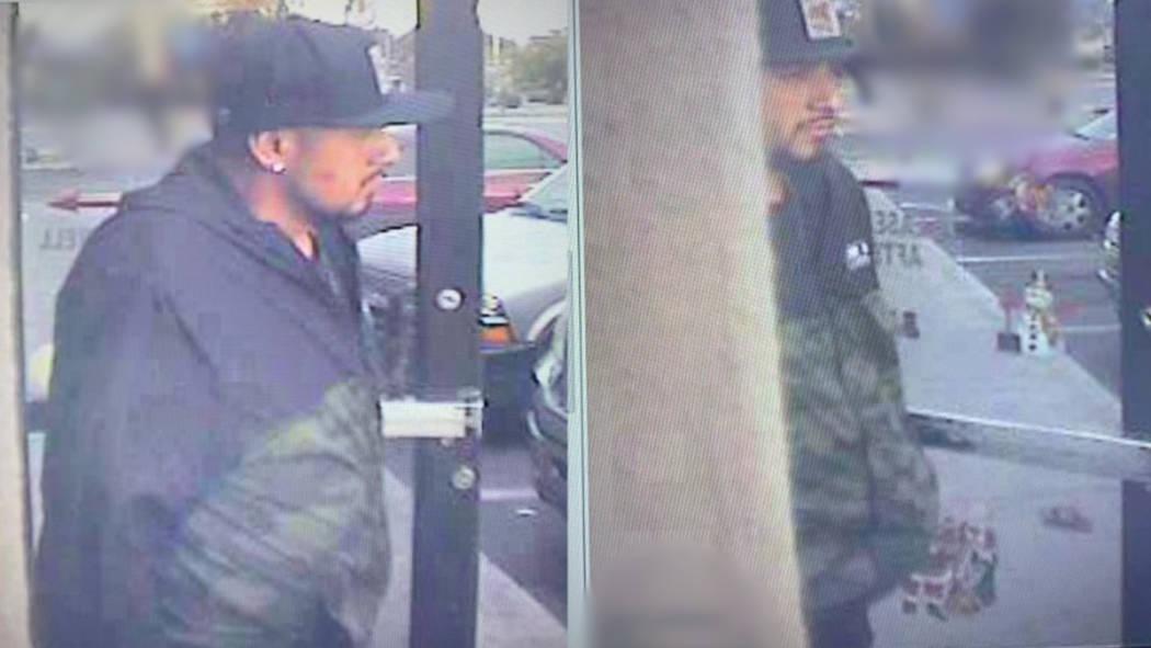 Police are seeking two men in connection to a series of slot machine burglaries across the Las ...