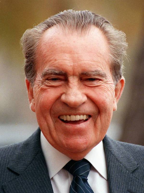 FILE--Richard Nixon is shown in this 1989 file photo. He resigned in disgrace, escaped trial on ...