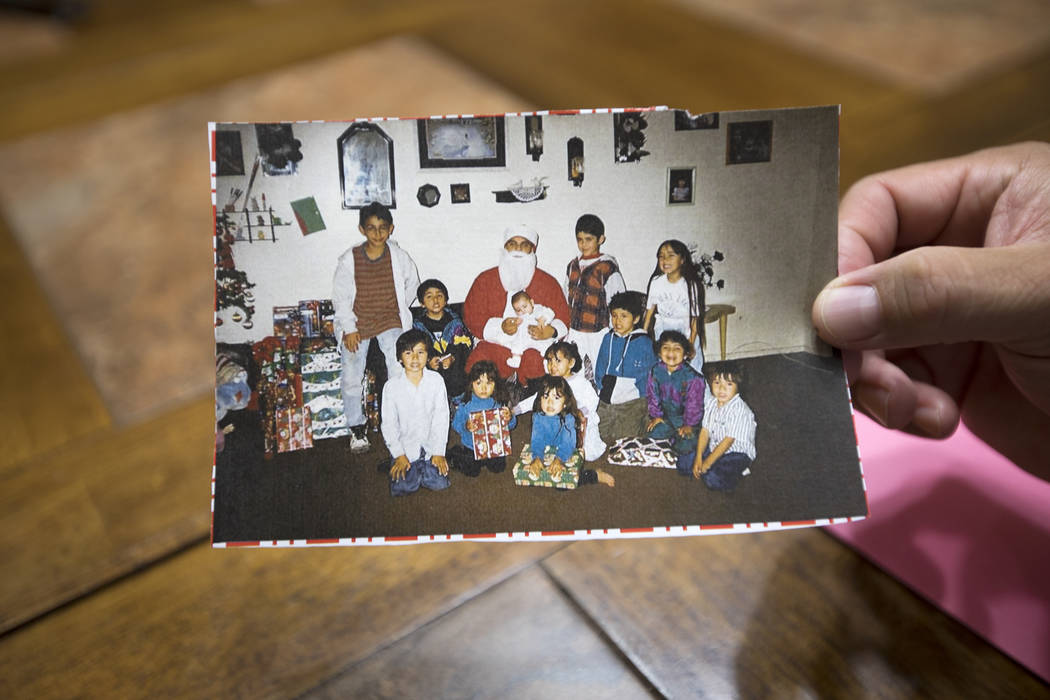 Serafin Calvo shows the Review-Journal a photo from 1993 at his home in Las Vegas, Wednesday, ...