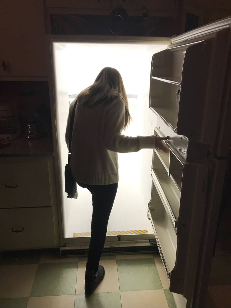 A visitor at Meow Wolf, Santa Fe walks through a refrigerator door portal. (Jan Jackson/Special ...