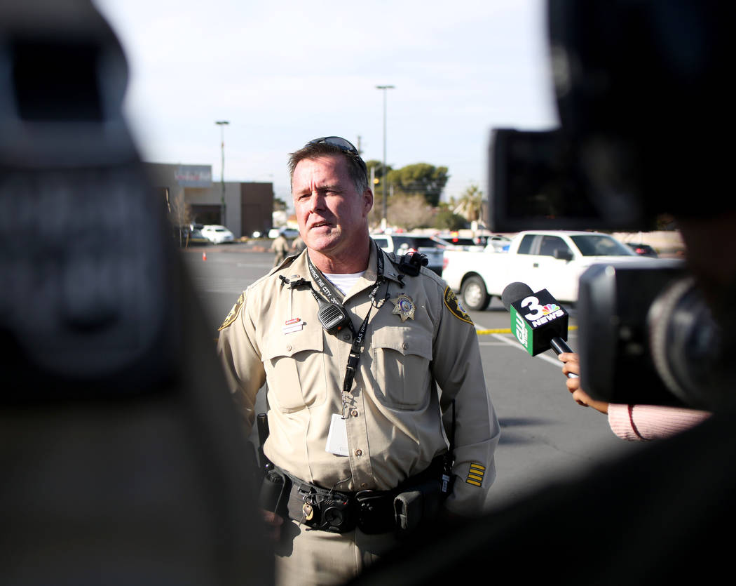 Lt. Jeff Stuart gives a briefing regarding a shooting that occurred on the 3000 block of East T ...