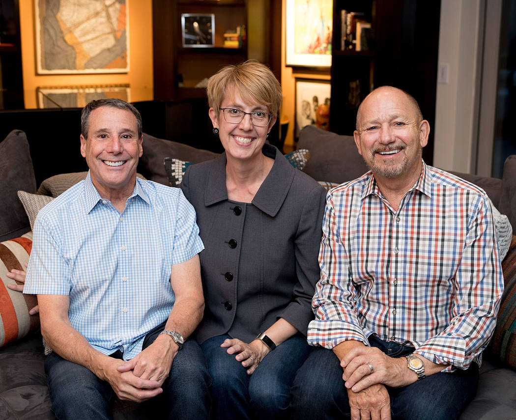 Heidi Swank, executive director of Nevada Preservation Foundation, joins architects John Klai a ...