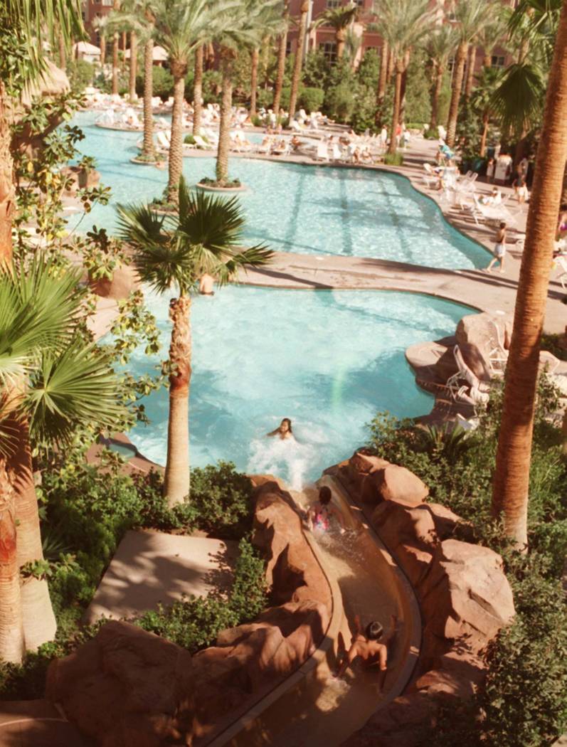 This Oct. 20, 1995 file photo shows the Flamingo Hilton tropical landscape in Las Vegas. (Las V ...