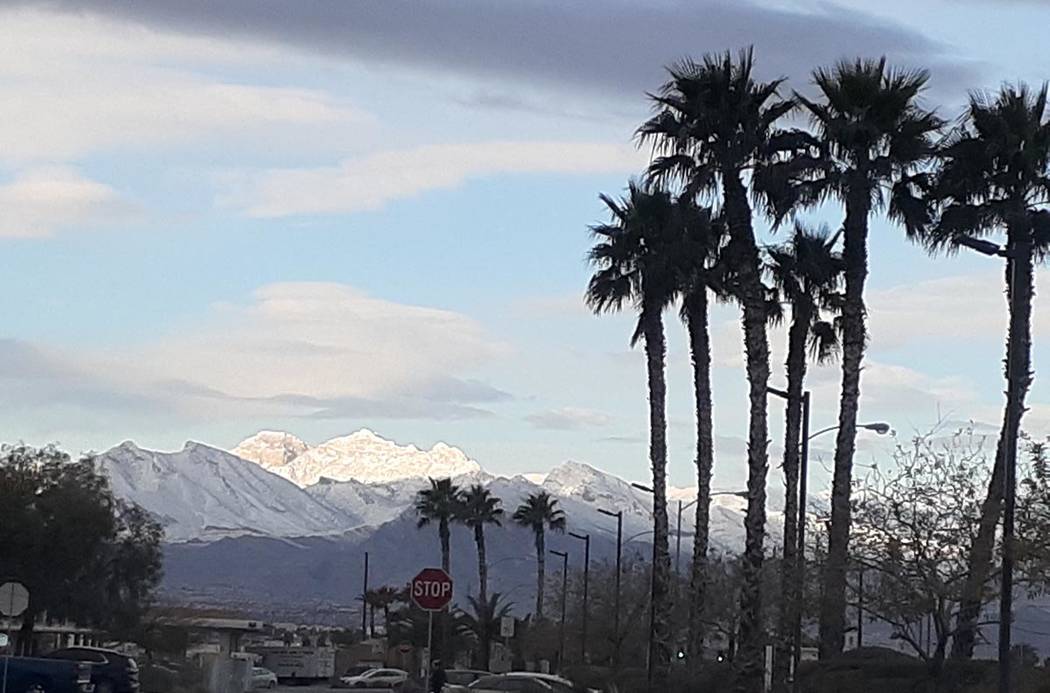 Unofficially, about 6 to 8 inches of snow fell on the Spring Mountains on Thursday, Dec. 26, 20 ...