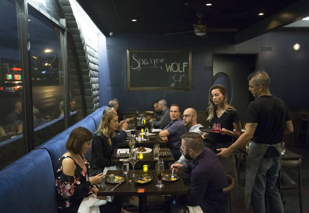 Guests enjoy dinner at Sparrow + Wolf on Thursday, Nov. 2, 2017, in Las Vegas. Benjamin Hager L ...