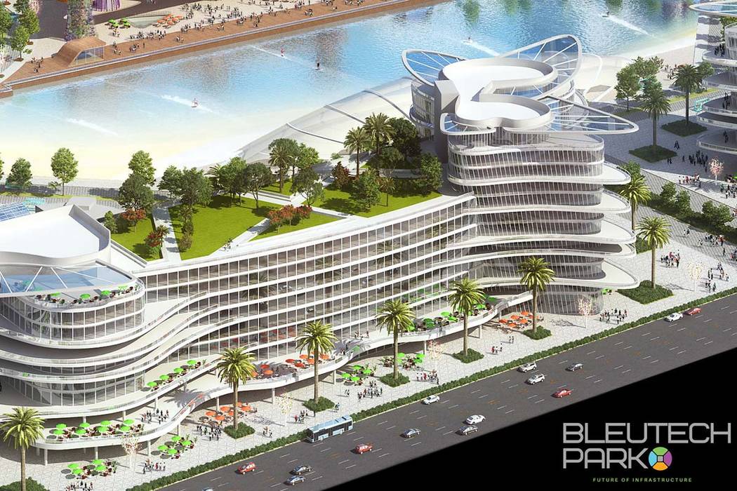 A rendering of Bleutech Park Las Vegas, a proposed "digital infrastructure city" that would cos ...