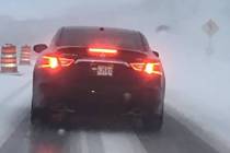 A car travels on State Route 160 near Mountain Springs in Clark County on Sunday, Feb. 10, 2019 ...