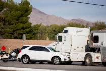 A stolen car crashed into a horse trailer at Flamingo Road and Stephanie Street, near Horseman' ...