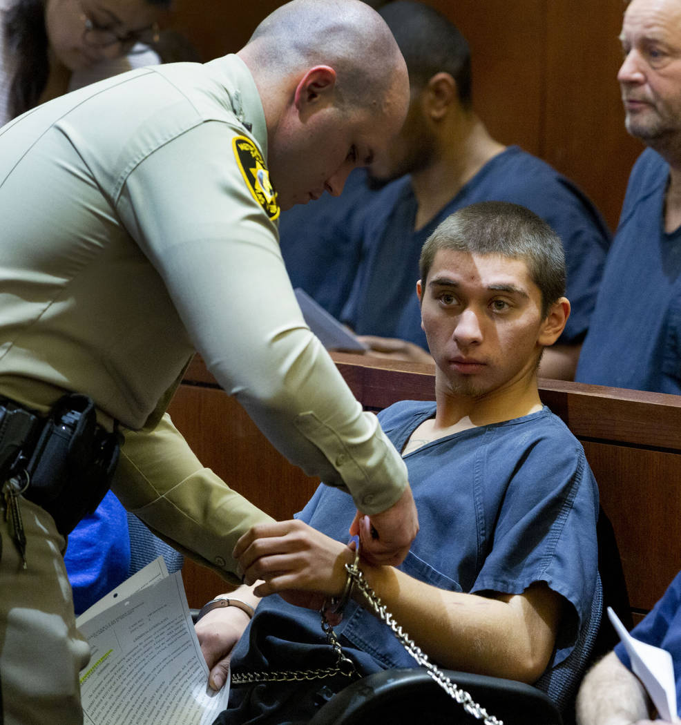 Oscar Reyes, 19, charged for murder, appears at his court hearing at the Regional Justice Cente ...