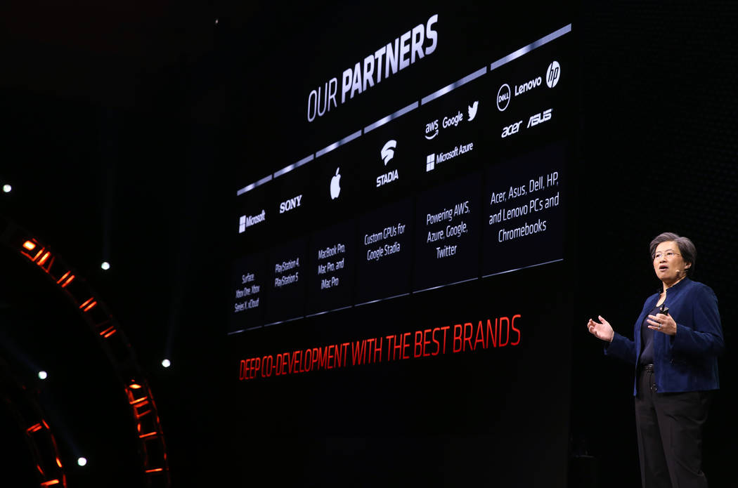 Lisa Su, CEO and president of Advanced Micro Devices, during the AMD news conference at Mandala ...